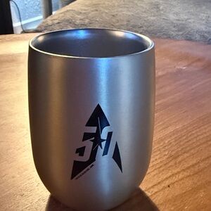 Stainless Steel Tumbler with Black Logo